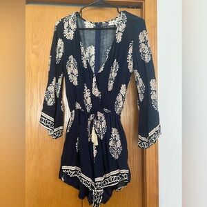 White Fox Navy Romper